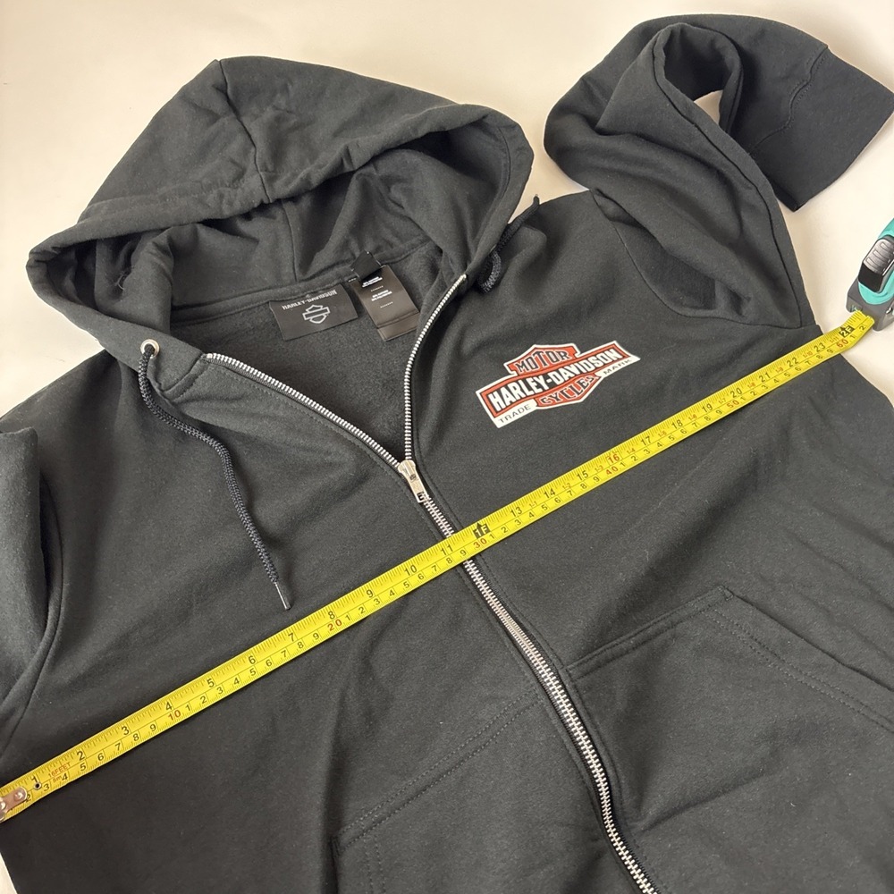 Harley Davidson Full Zip Hooded Jacket Women's Size Large Basic Black - Picture 6 of 8